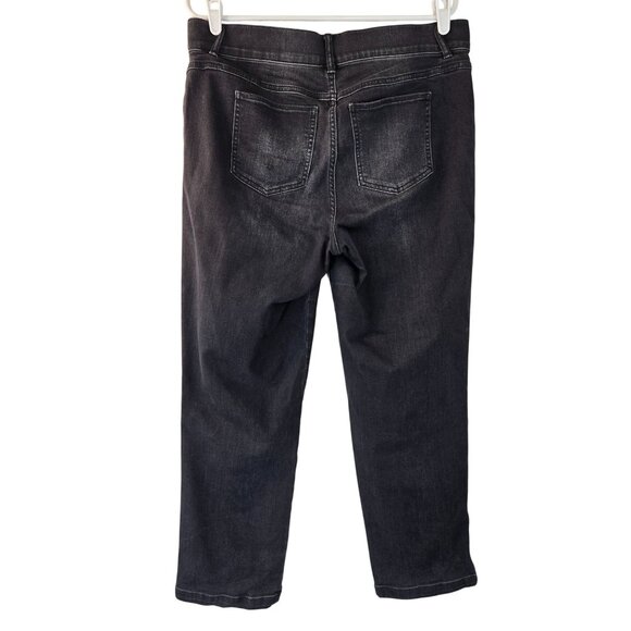 Spanx Straight Leg  Jean XL Faded Black Denim High Rise Pull On Casual Stretchy - Picture 3 of 12